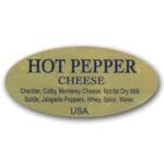 Hot Pepper Cheese Label Gold Foil Stick with ingredients