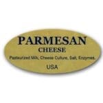 Parmesan Cheese Label Gold Foil Stick with ingredients