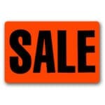Sale label rectangle red sticker for promotions