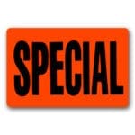 Special label rectangle red sticker for promotions