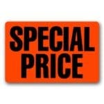 Special Price label rectangle red sticker for promotions