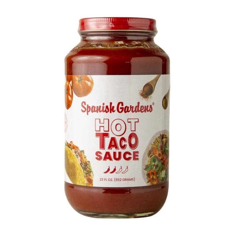 Spanish Garden’s Hot Taco Sauce 23 oz – 12pk 1 Spanish Garden's Hot Taco Sauce 23 oz - 12pk