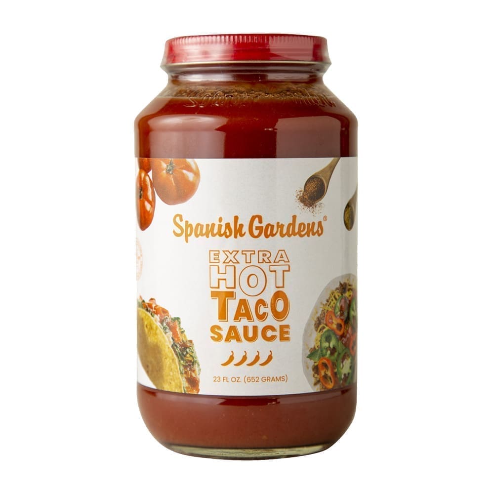 Spanish Garden’s Extra Hot Taco Sauce 23 oz – 12pk 1 Spanish Garden's Extra Hot Taco Sauce 23 oz - 12pk