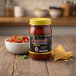 Mama Socorro’s medium Salsa in a 16 ounce jar packed 12 per case