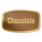 Chocolate Label Gold Foil Flavor Sticker with Chocolate Text