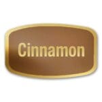 Cinnamon Label Gold Foil Flavor Sticker with Cinnamon Text