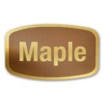 Maple Label Gold Foil Flavor Sticker with Maple Text