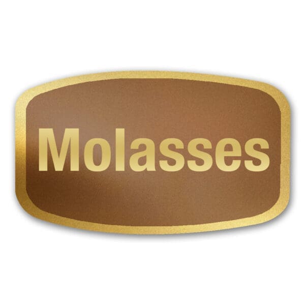 Molasses Cookies Label Gold Foil Flavor Sticker with Molasses Text