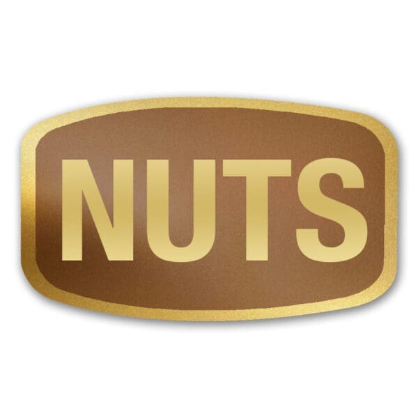 Nuts Label Gold Foil Flavor Sticker with Nuts Text