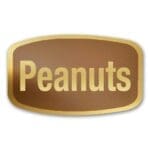 Peanuts Label Gold Foil Flavor Sticker with Peanuts Text