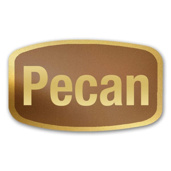 Pecan Label Gold Foil Flavor Sticker with Pecan Text