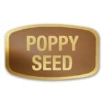 Poppy Seed Muffin Label Gold Foil Flavor Sticker with Poppy Seed Text