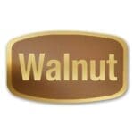 Walnut Label Gold Foil Flavor Sticker with Walnut Text