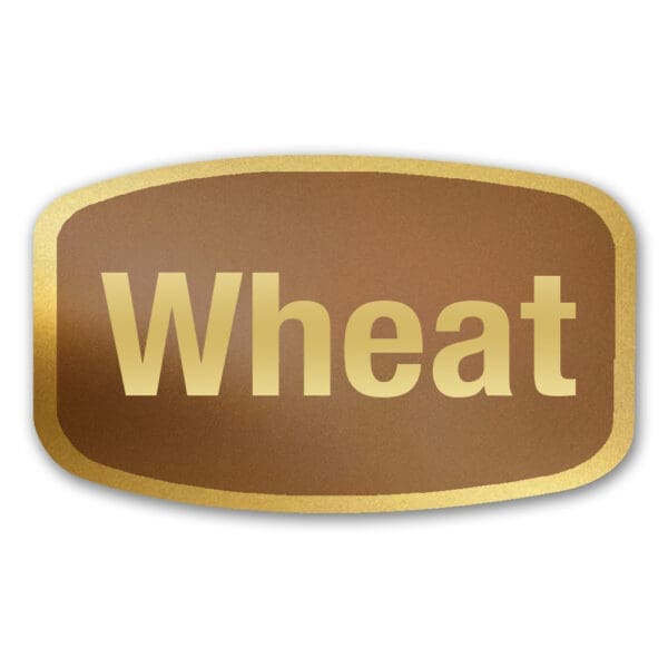 Wheat Bread Label Gold Foil Flavor Sticker with Wheat Text