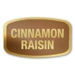 Cinnamon Raisin Label Gold Foil Flavor Sticker with Cinnamon Raisin Text