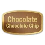 Chocolate Chocolate Chip Label Gold Foil Flavor Sticker with Chocolate Chocolate Chip Text