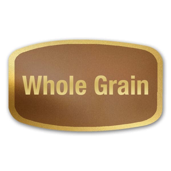 Whole Grain Bread Label Gold Foil Flavor Sticker with Whole Grain Text