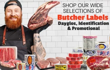 Shop Butcher Labels including ID, Promotional and Dayglo stickers