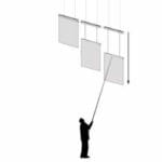 Ceiling Banner Display Retractable with Stabilizer 22"