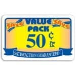 Value Pack Save 50 Cent Label - 500/roll