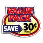 Value Pack Burst 30 Cent Label - 500/roll