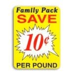 Family Pack Burst 10 Cent Label - 500/roll