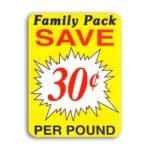 Family Pack Burst 20 Cent Label - 500/roll