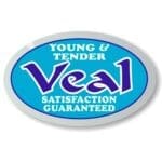 Veal Silver Foil Label, Butcher Beef Sticker - 500/roll
