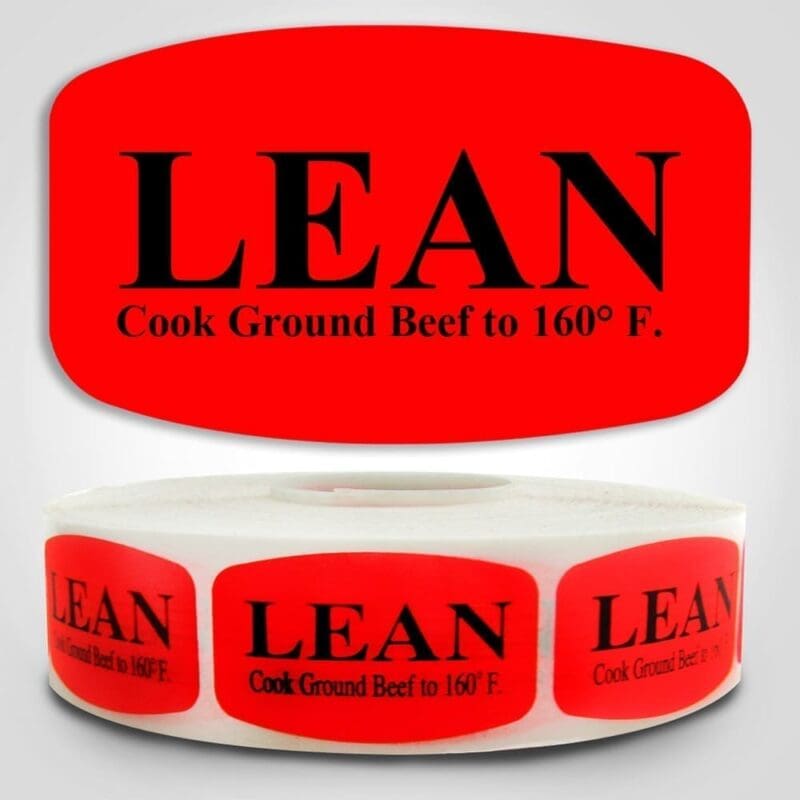 Lean Ground Beef Cook to 160, Butcher Cooking Sticker – 1000/roll 1 Lean Ground Beef Cook to 160, Butcher Cooking Sticker - 1000/roll