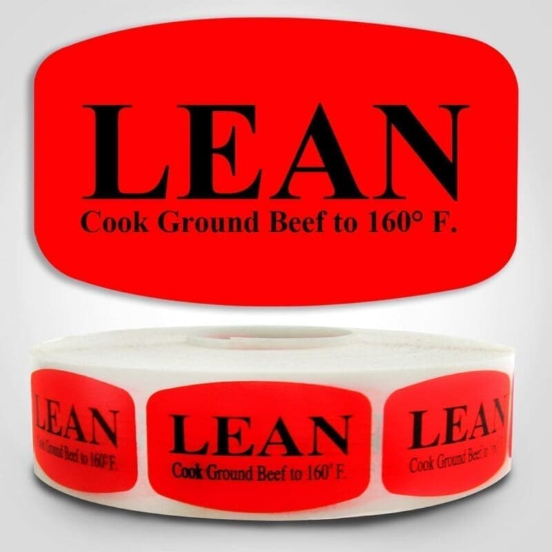 Lean Ground Beef Cook to 160, Butcher Cooking Sticker - 1000/roll