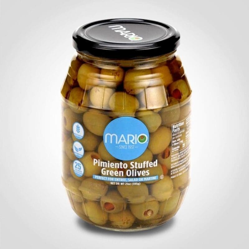 Mario Stuffed Manzanillas Olives 21oz – 6/case 1 Mario Stuffed Manzanillas Olives 21oz - 6/case
