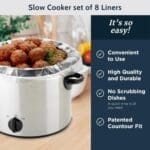 Slow Cooker Liner Shipper First Quality Fits 3-8 Quart Slow Cookers - 8 Liner Per Package - 90 cases
