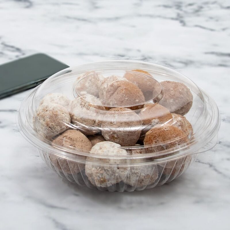 260585 with donut holes Presenta Bowl Takeout Catering Packaging with donut holes