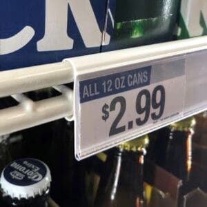 Cooler Shelf Snap-On Label Holder White