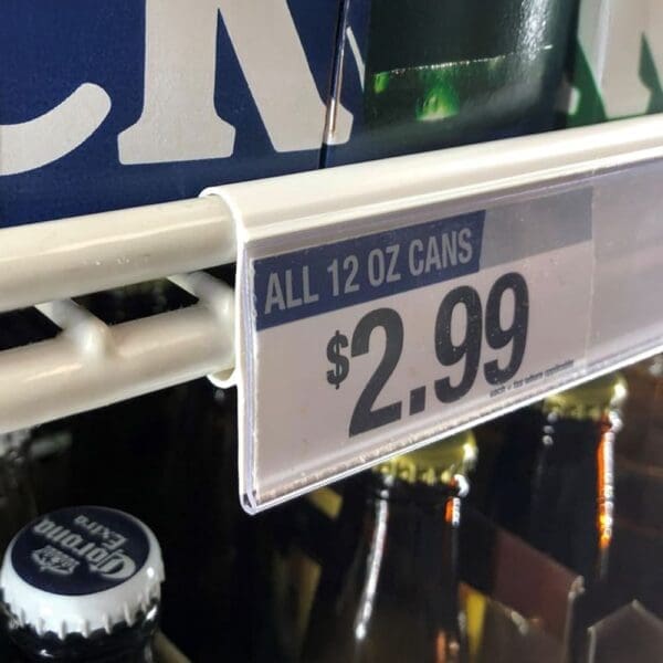Cooler Shelf Snap-On Label Holder Clear
