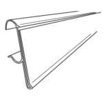 Cooler Shelf Snap-On Label Holder Clear line drawing diagram