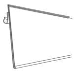 48" Bottom-Mount Clear Window Label Holder line drawing diagram