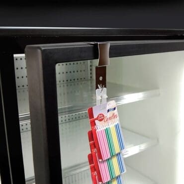 Merchandising Strip Hanger for Cooler Door