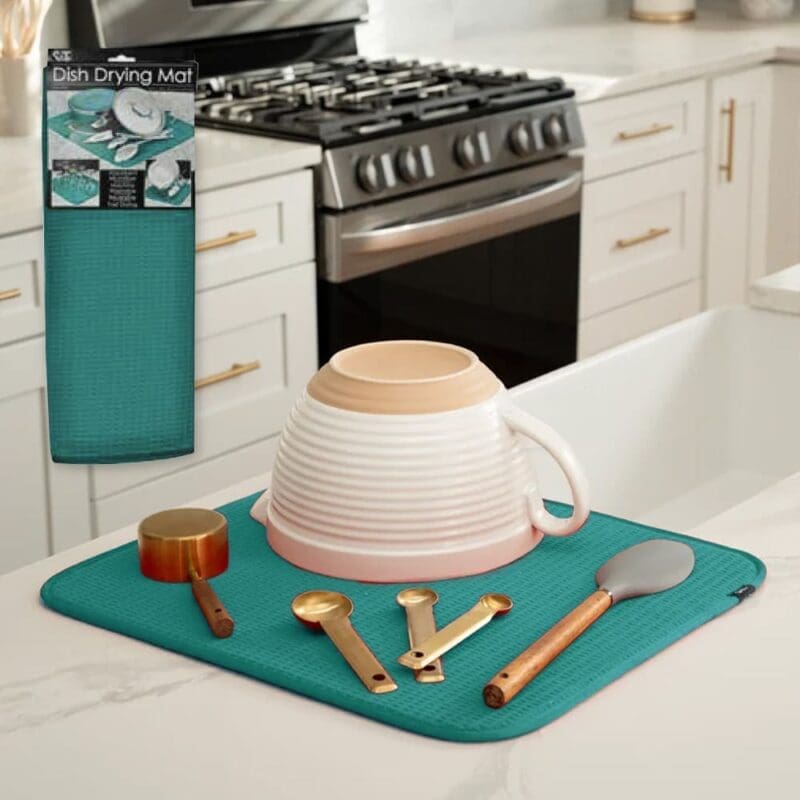 Teal Dish Drying Mat XL 18" x 24" - 6 PACK