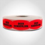 deer tenderloin sticker on a roll of labels