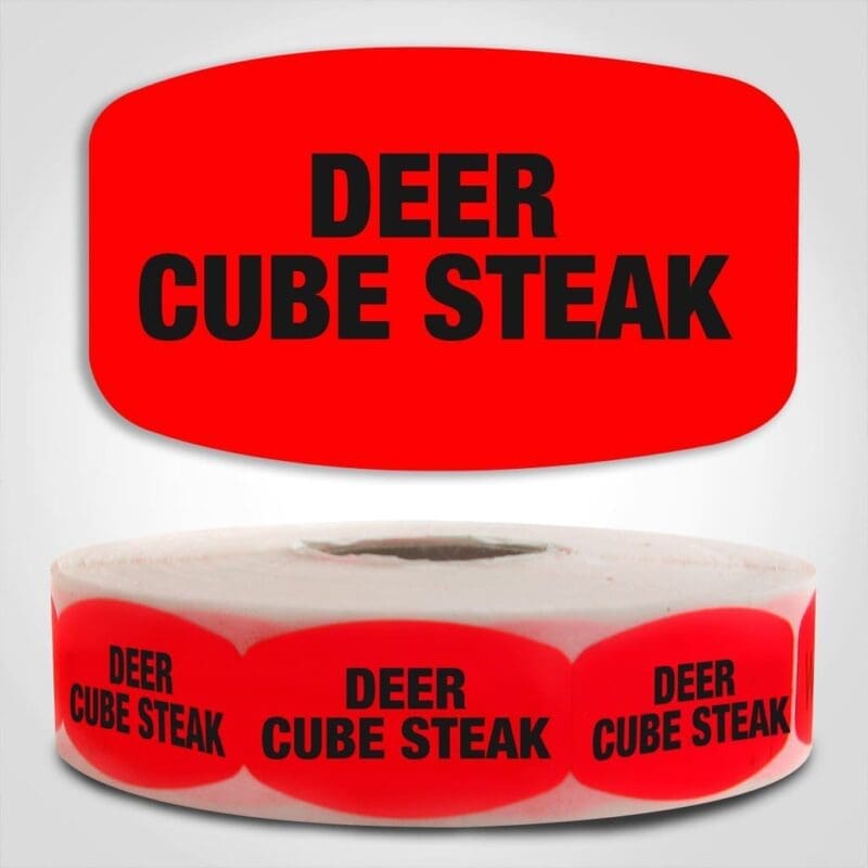 Deer Cube Steak Label Stickers - 1000/roll