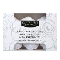 6 Pack 10 Hour White Votive Unscented Boxed Candles - 12 PACK