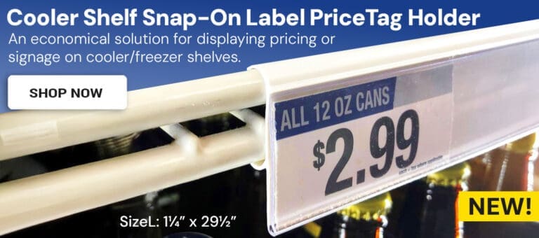 Cooler Shelf Snap-on Label Holder