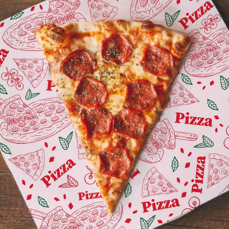 Pizza Print Liner Paper under piece of pizza