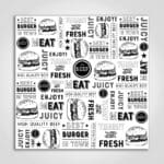 Paper Liner with Burger Print 12" x 12"