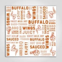 Paper Liner with Chicken Wings Print 12" x 12"