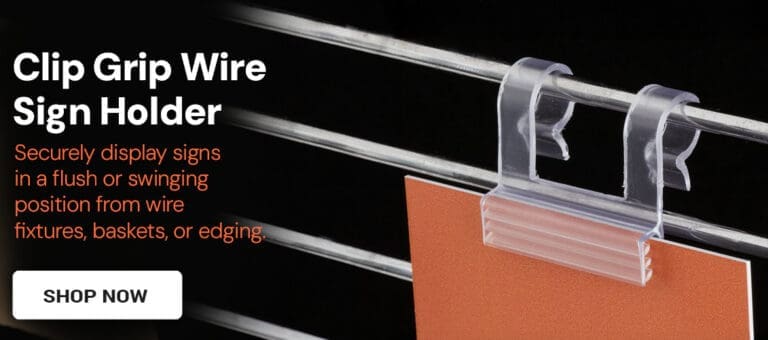 Clip Grip Wire Sign Holder in use