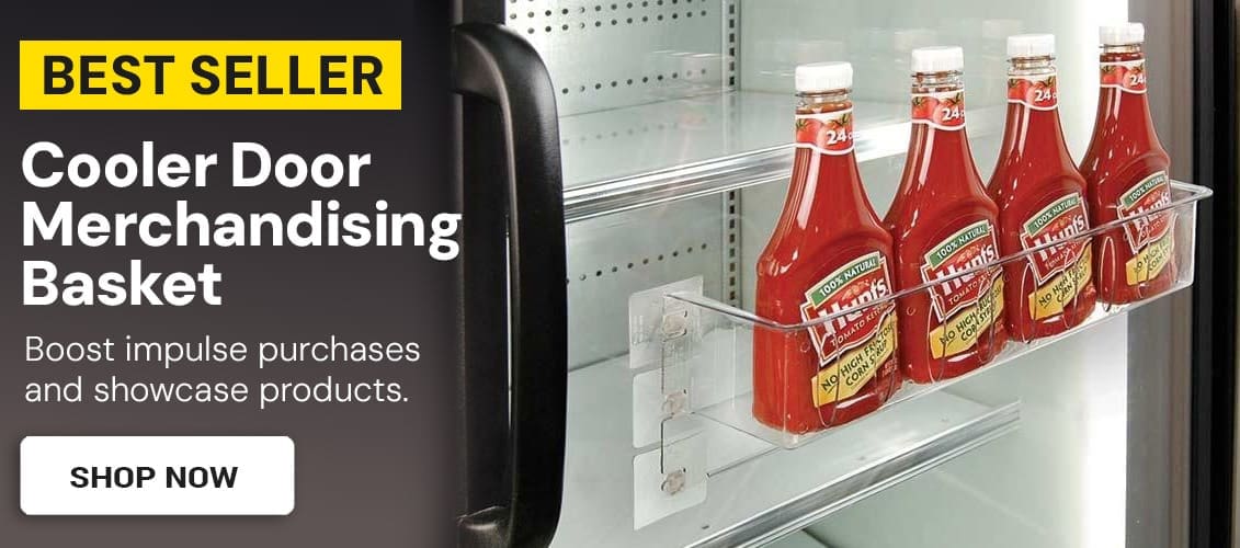 Cooler Door Merchandising Basket