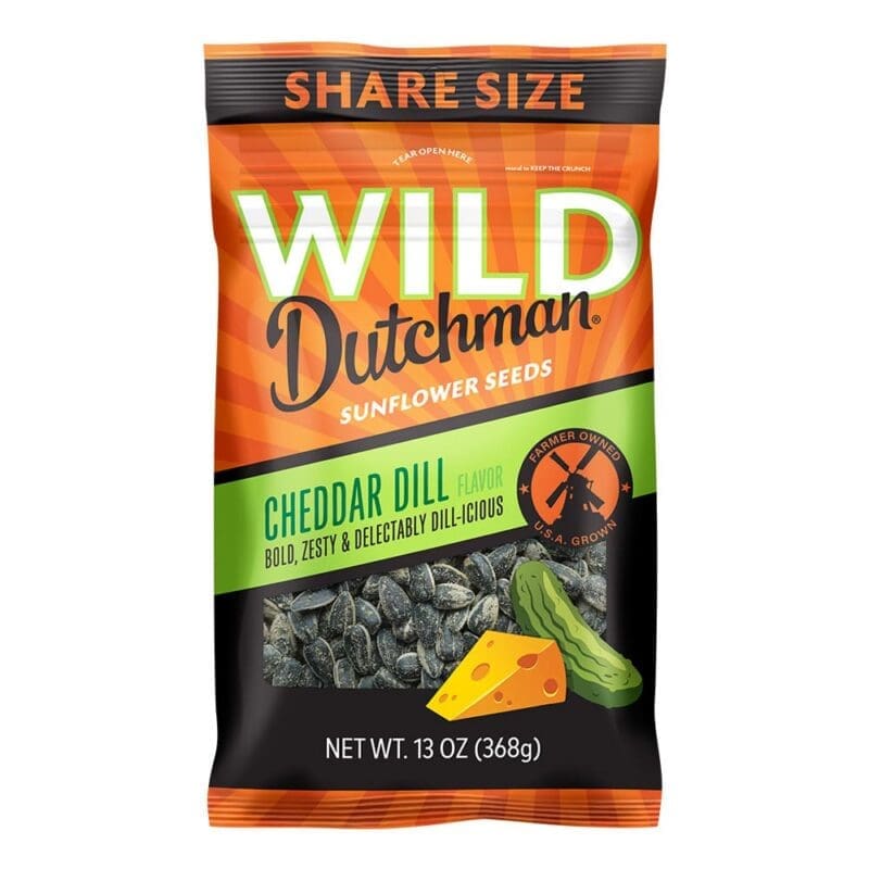 Wild Dutchman Cheddar Dill Sunflower Seeds 13oz - 12 Pack