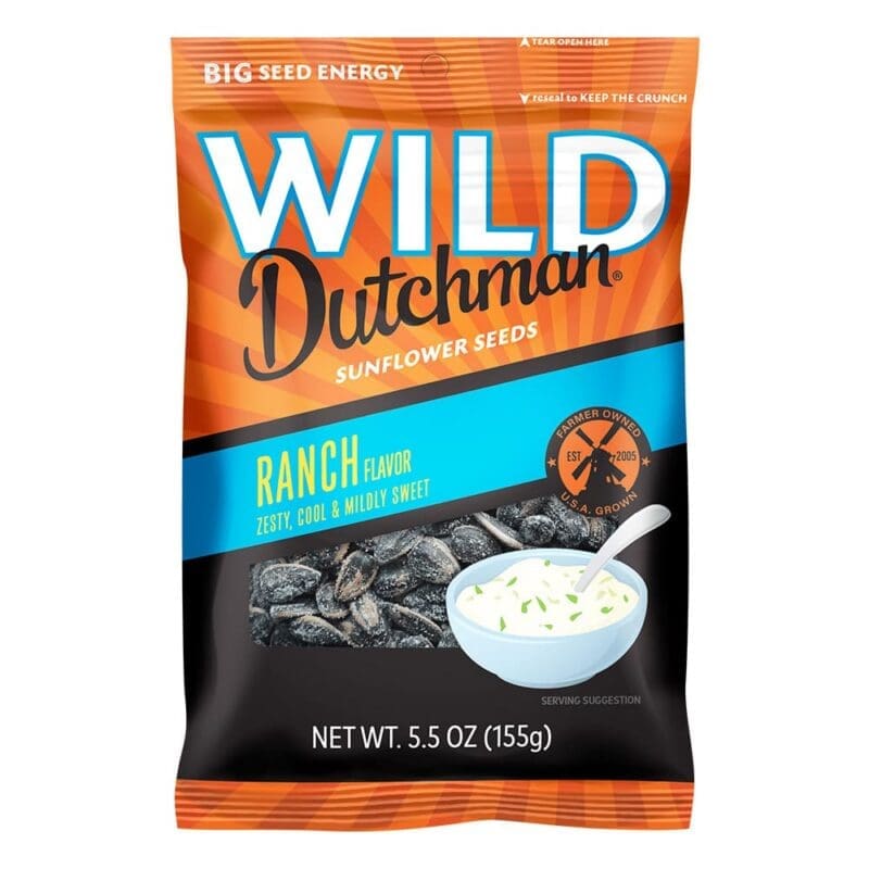 Wild Dutchman Ranch Flavor Sunflower Seeds 5 Wild Dutchman Ranch Flavor Sunflower Seeds 5.5oz - 12 Pack